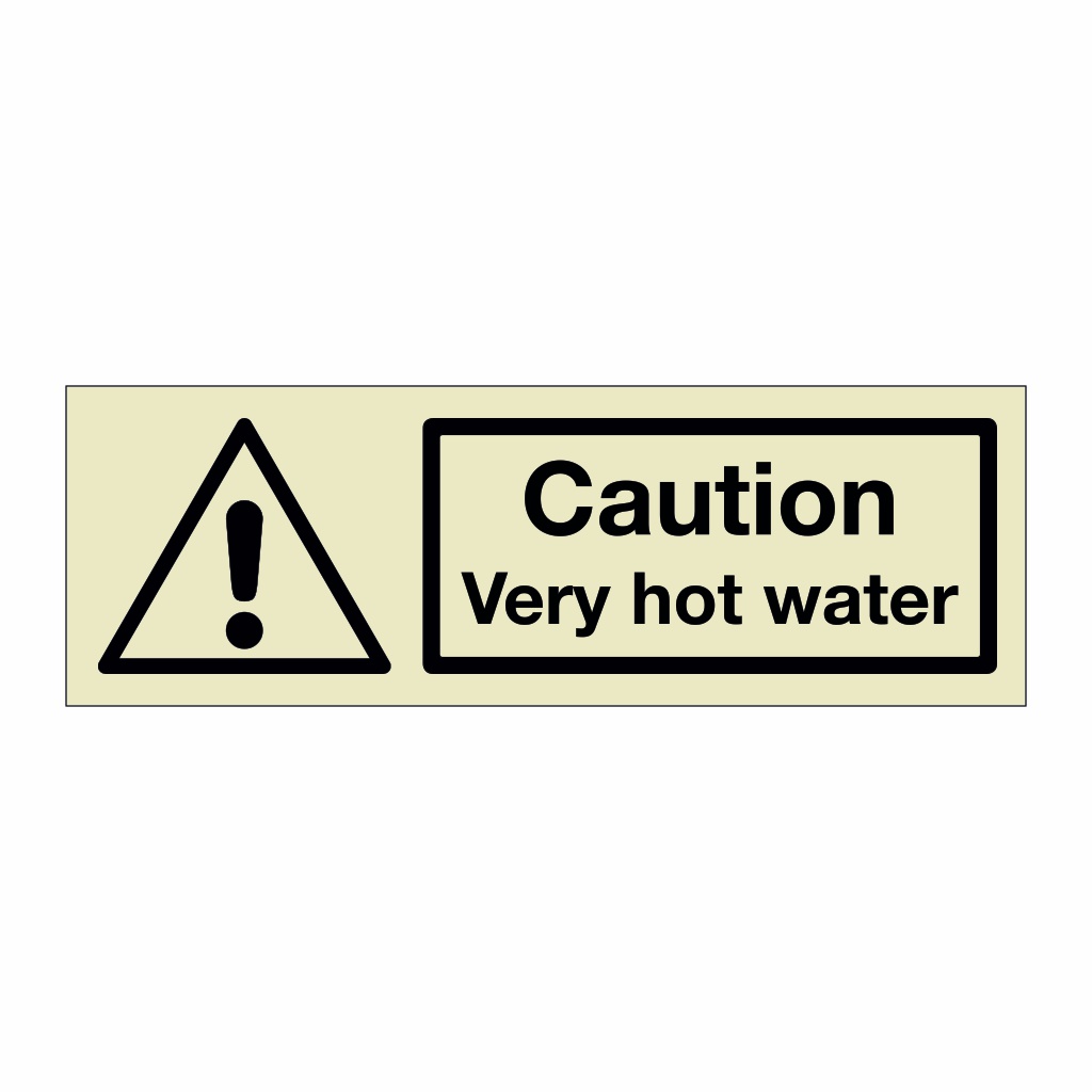 Caution Very hot water (Marine Sign)