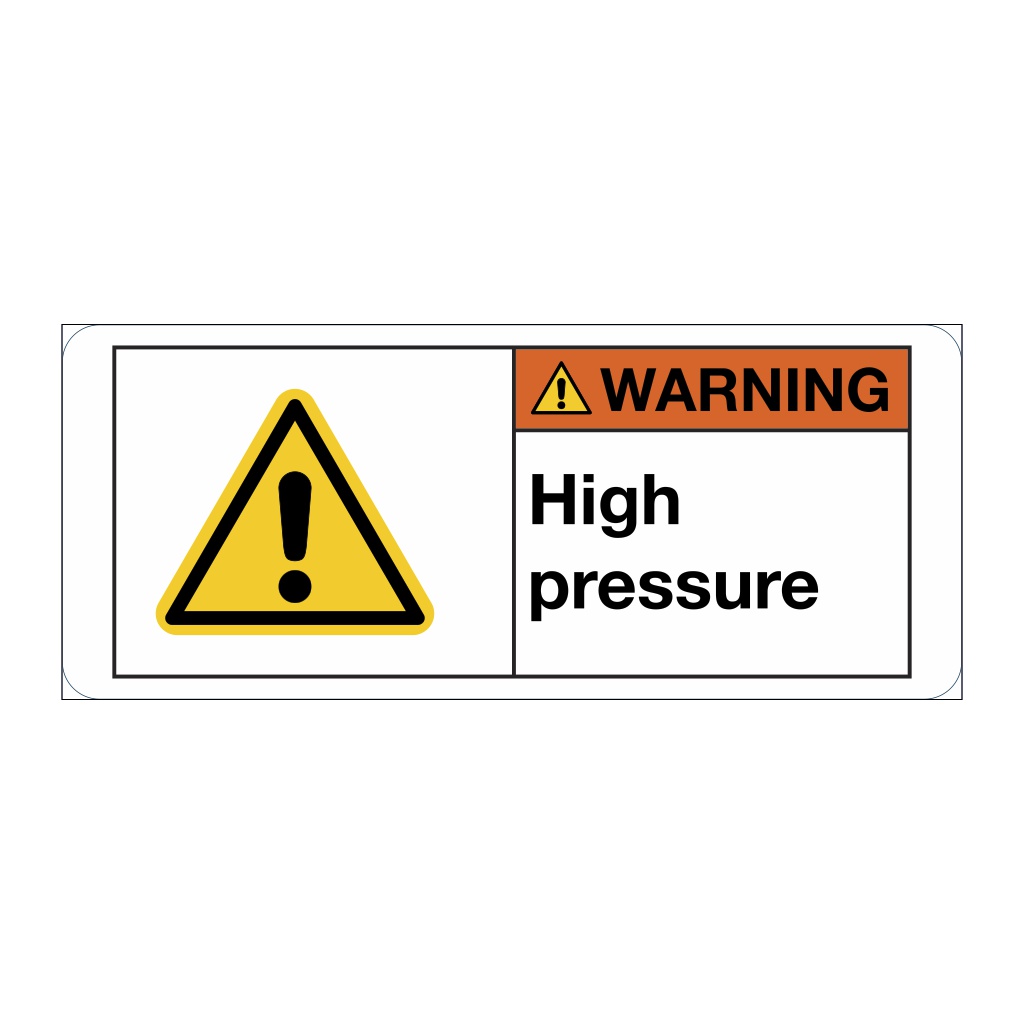 Warning High pressure sign