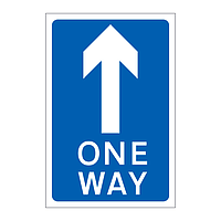 One way arrow straight ahead sign