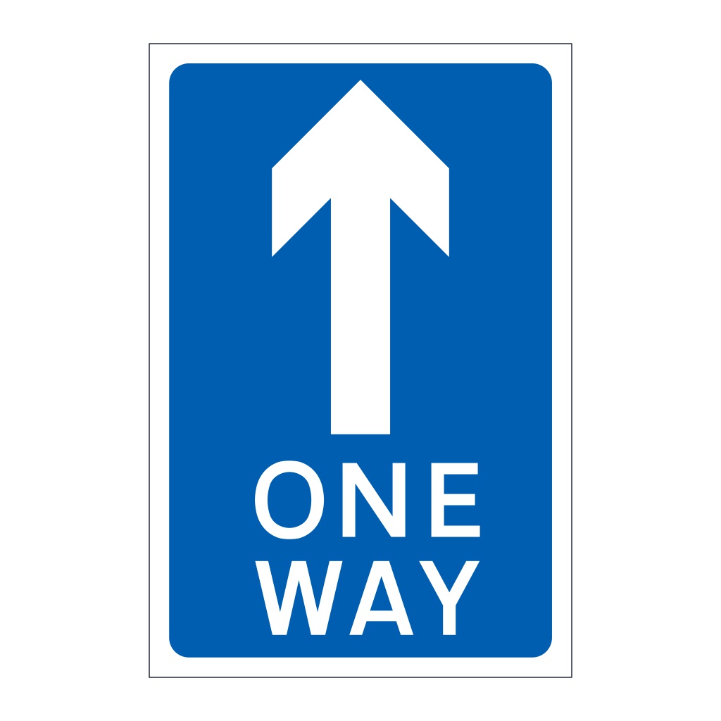 One way arrow straight ahead sign