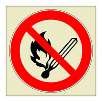 No naked lights symbol (Marine Sign)