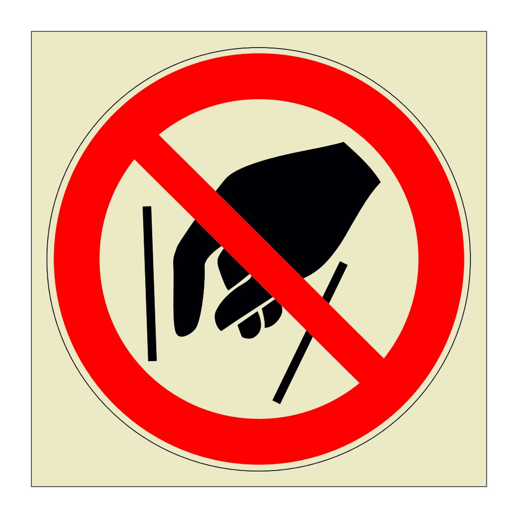 No reaching in symbol (Marine Sign)