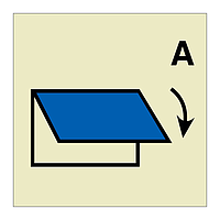 Closing device for ventilation inlet or outlet for accomodation and service spaces (Marine Sign)