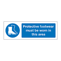 Protective footwear must be worn in this area sign