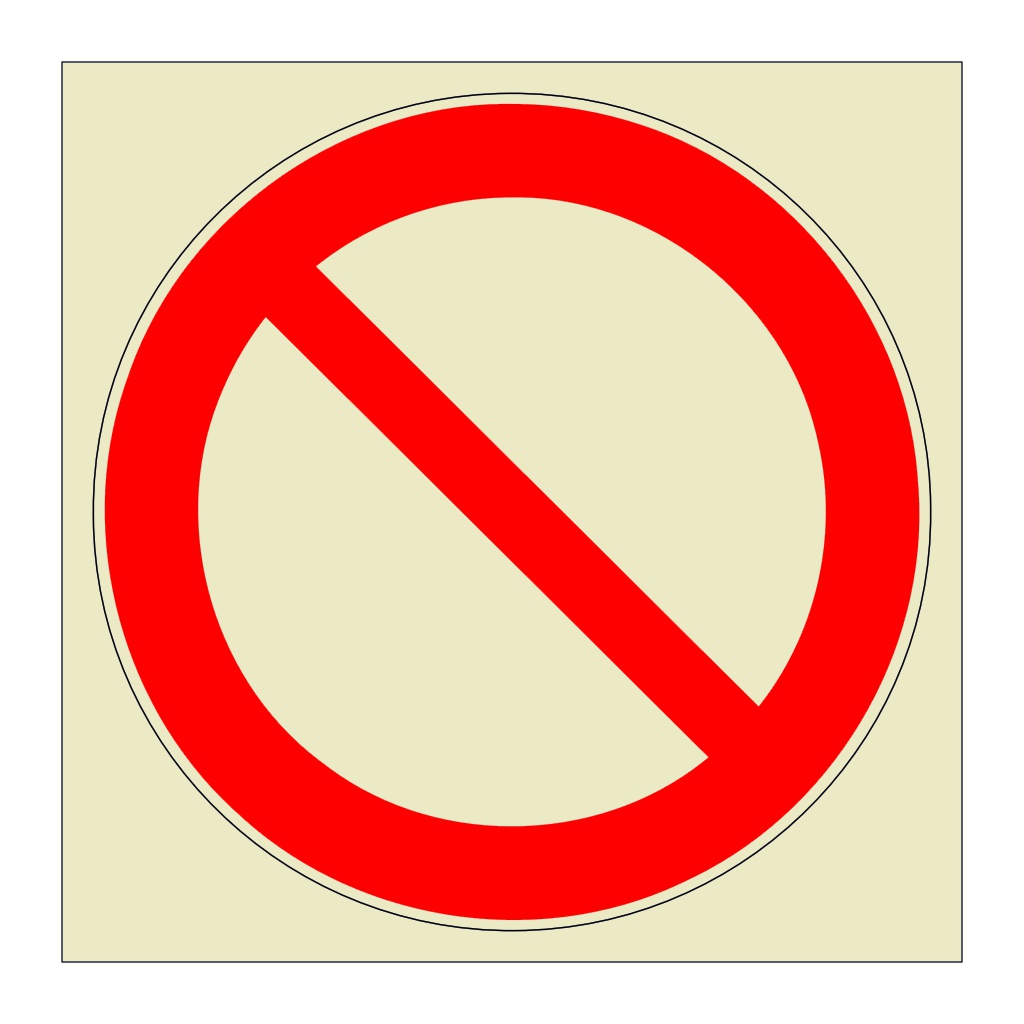 General prohibition symbol Only (Marine Sign) | British Safety Signs
