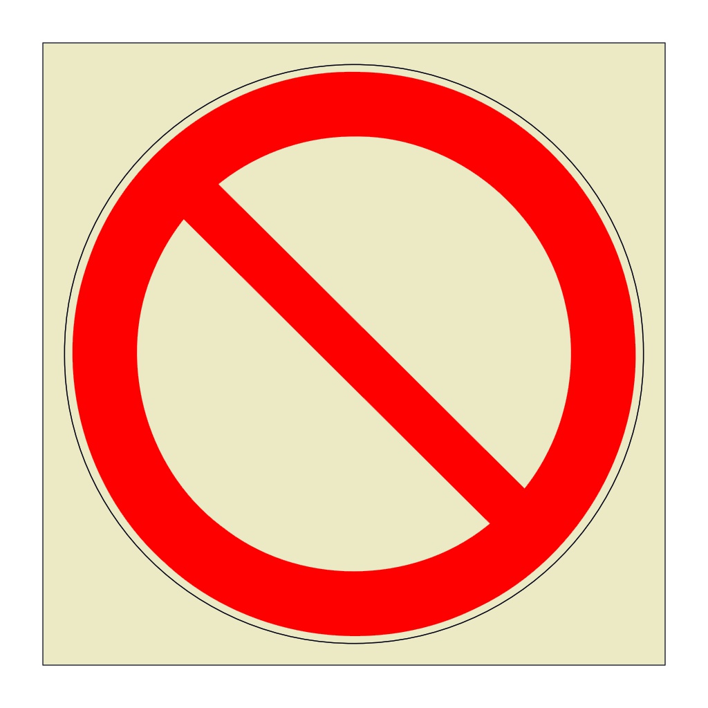 General prohibition symbol only (Marine Sign)