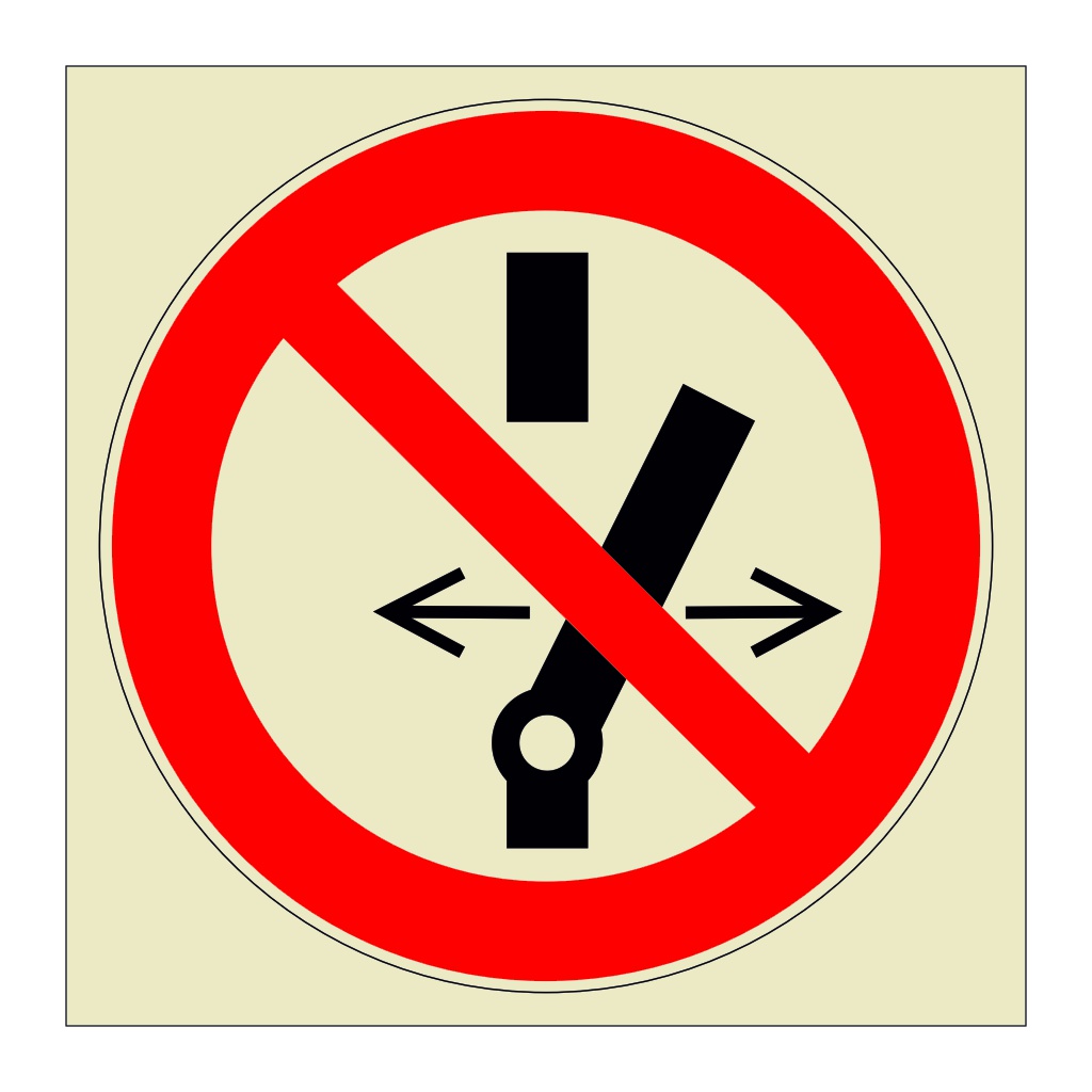 Do not alter the state of the switch symbol (Marine Sign)