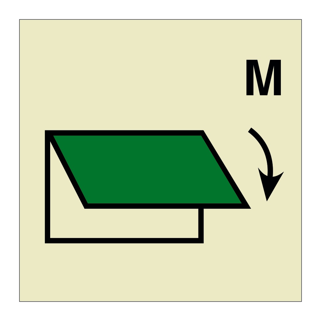 Closing device for ventilation inlet or outlet for machinery space (Marine Sign)