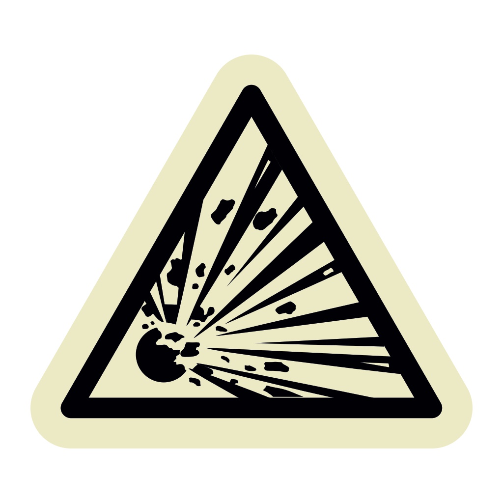 Explosive material symbol (Marine Sign) | British Safety Signs