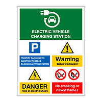Electrical vehicle charging station multi-message sign