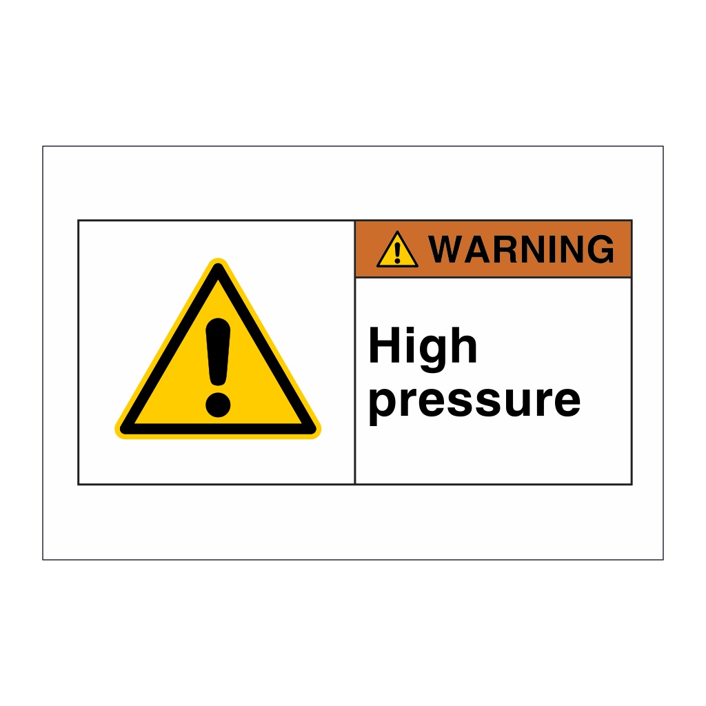 Warning High pressure sign