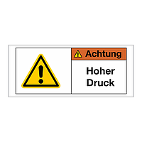 Warning High pressure sign - German version