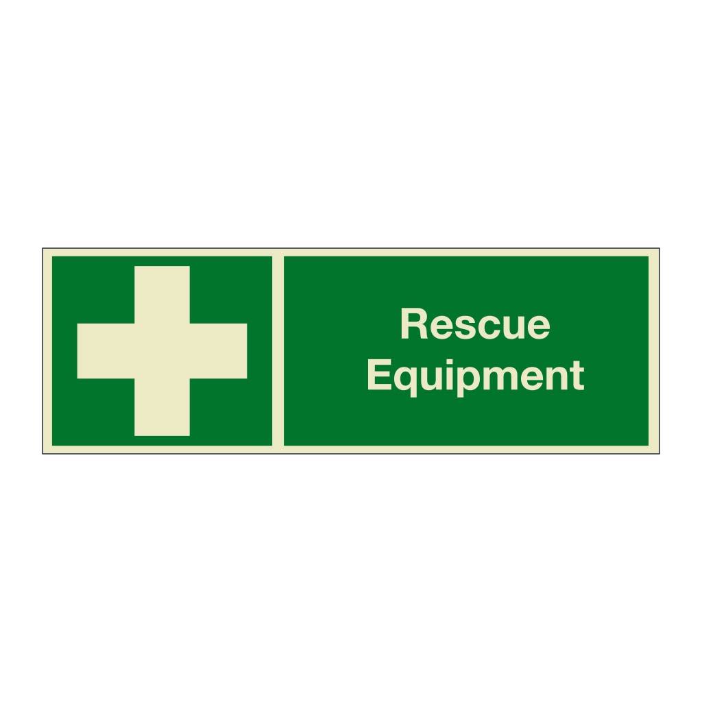 Rescue equipment with text (Marine Sign) | British Safety Signs