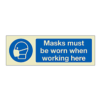 Masks must be worn when working here (Marine Sign)
