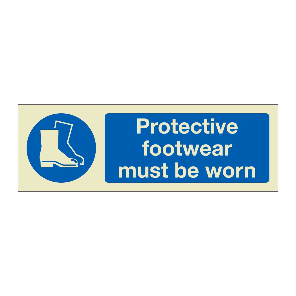 Protective footwear must be worn (Marine Sign)