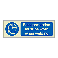 Face protection must be worn when welding (Marine Sign)