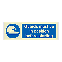 Guards must be in position before starting (Marine Sign)