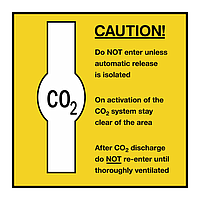 Caution CO2 (no alarm) sign