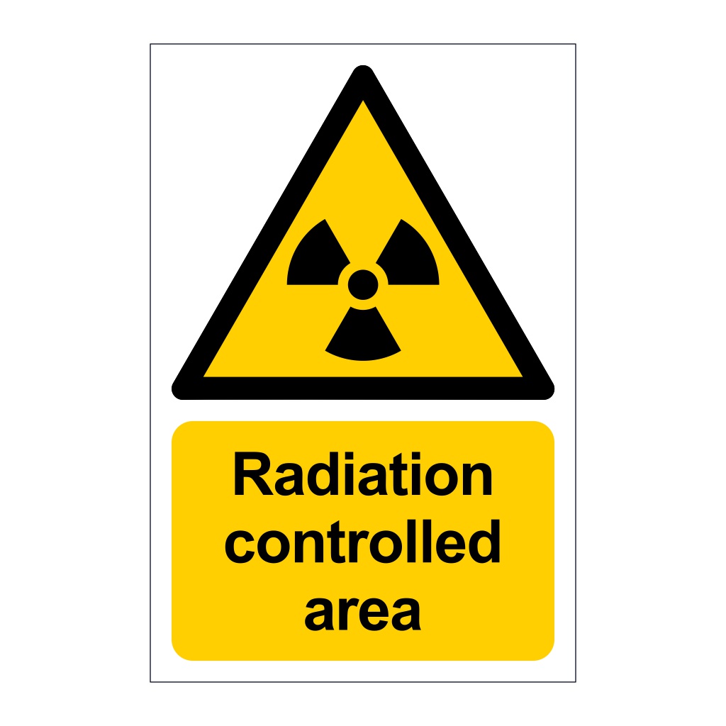 Radiation controlled area sign