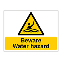 Beware water hazard sign