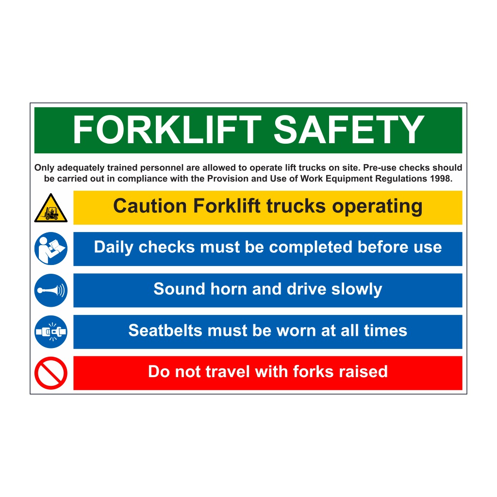Forklift safety multi-message sign