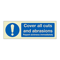 Cover all cuts and abrasions (Marine Sign)