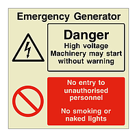 Emergency generator (Marine Sign)