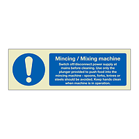 Mincing mixing machine instructions (Marine Sign)