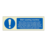 Dish washing machine instructions (Marine Sign)
