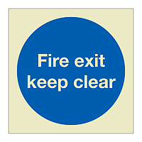 Fire exit keep clear (Marine Sign)