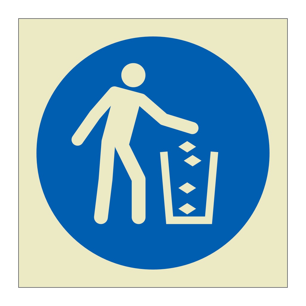 Use litter bin symbol (Marine Sign)