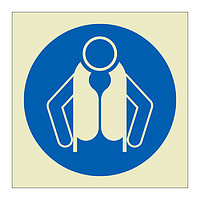Lifejackets must be worn symbol (Marine Sign)