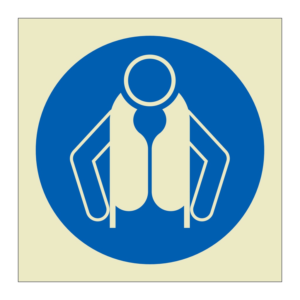 Lifejackets must be worn symbol (Marine Sign)