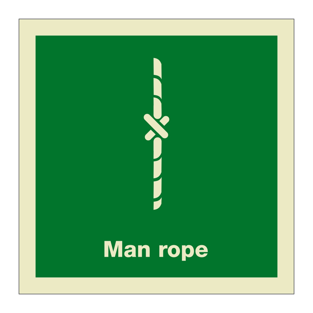 Man rope with text (Marine Sign) | British Safety Signs