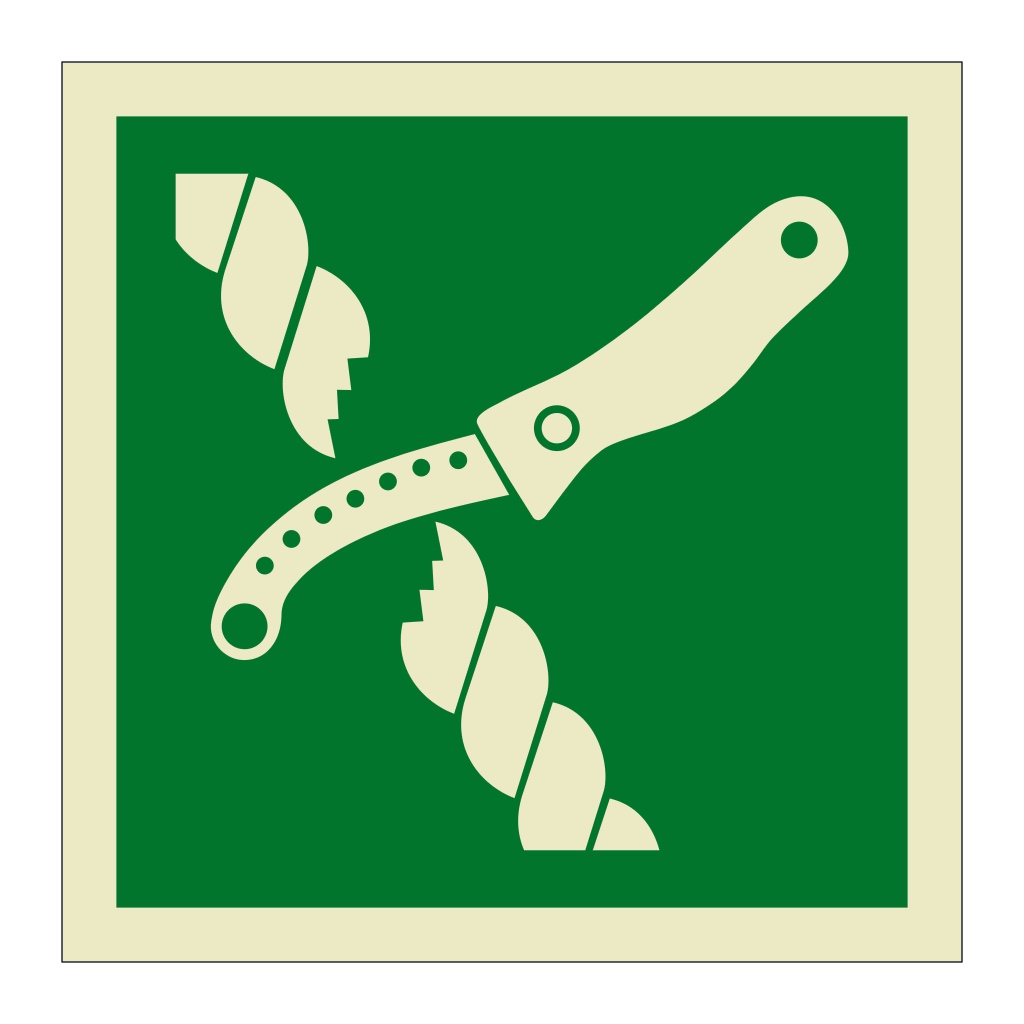Liferaft knife symbol 2019 (Marine Sign)