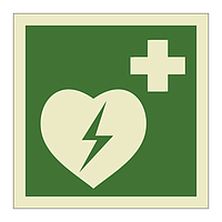 Automated external heart defibrillator symbol 2019 (Marine Sign)