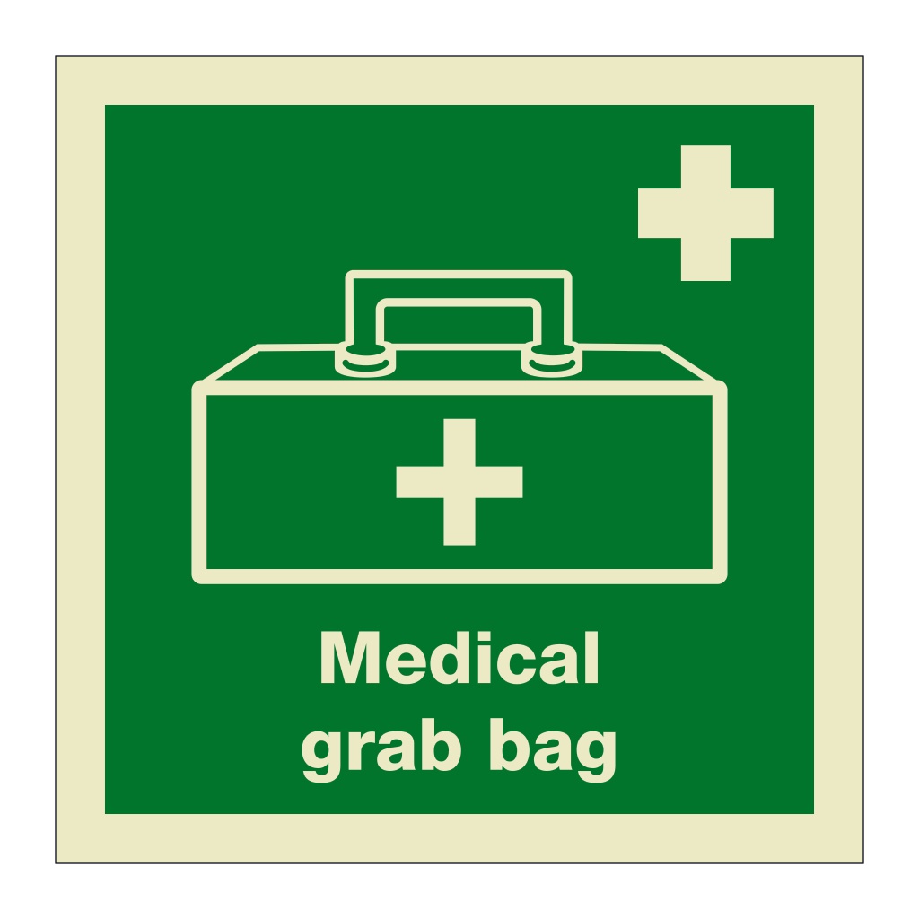 Medical grab bag with text (Marine Sign)