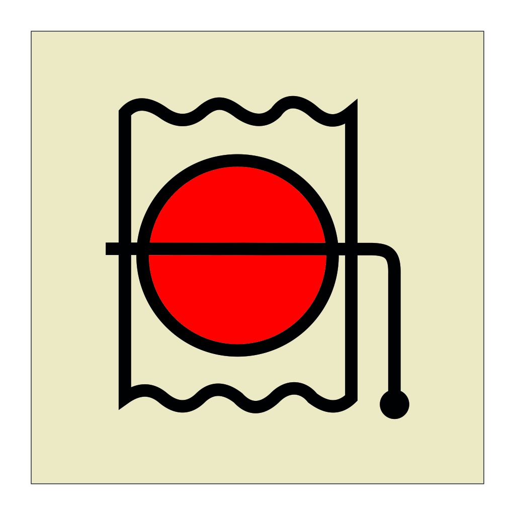 Fire damper in vent duct (Marine Sign)