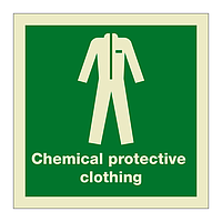 Chemical protective clothing with text (Marine Sign)