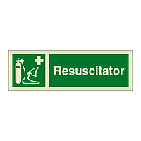 Oxygen resuscitator with text (Marine Sign)