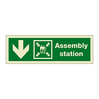 Assembly station arrow down (Marine Sign)