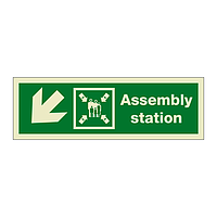 Assembly station arrow down left (Marine Sign)