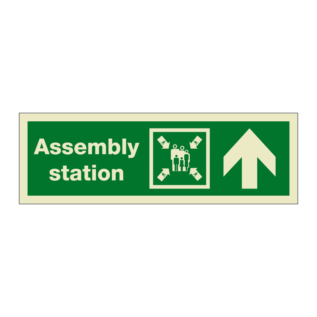 Assembly station arrow up (Marine Sign)