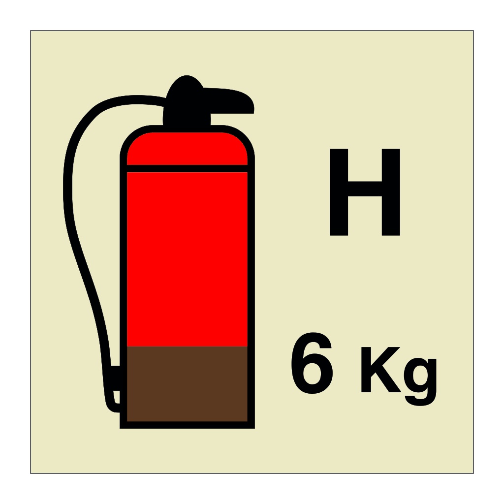 6kg Halon fire extinguisher (Marine Sign)