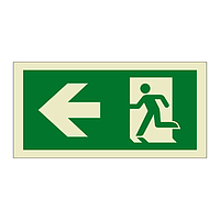 Evacuation route Running man with arrow left (Marine Sign)