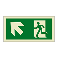 Evacuation route Running man with arrow up left (Marine Sign)