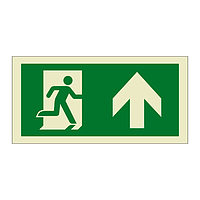 Evacuation route Running man with arrow up (Marine Sign)
