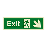 Exit Running man with arrow down right (Marine Sign)