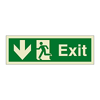 Exit Running man with arrow down (Marine Sign)