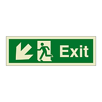 Exit Running man with arrow down left (Marine Sign)